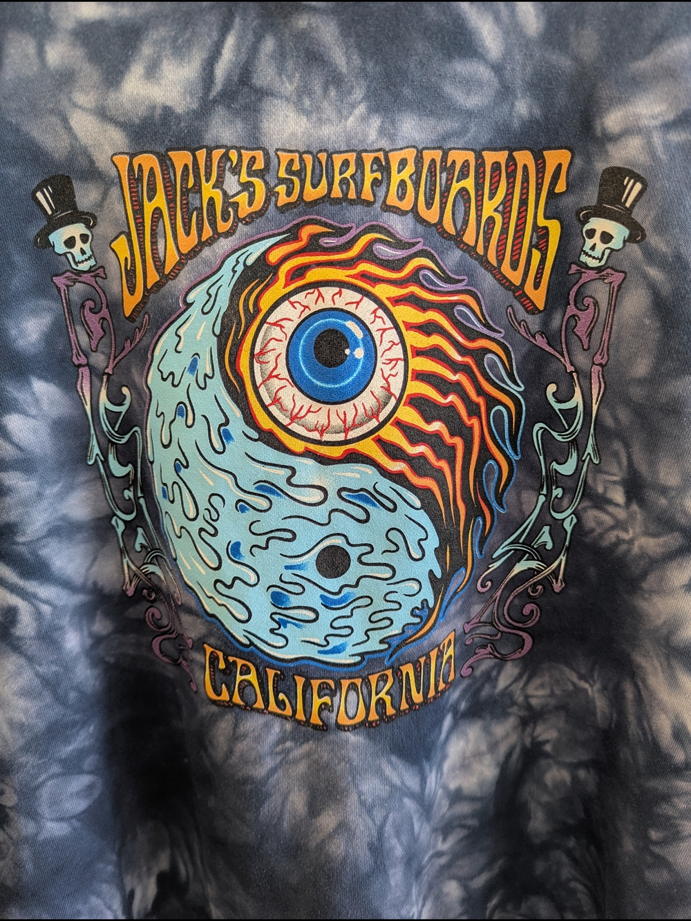 Jack's Surfboards California Tie-Dye Graphic Crewneck Sweatshirt Men's Large